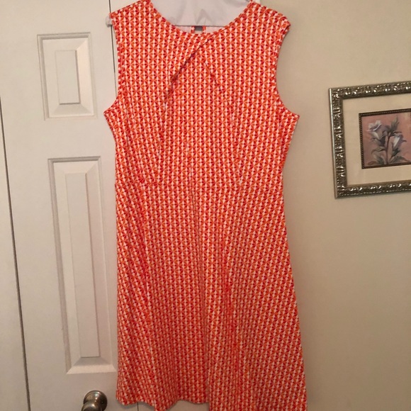 new york and company orange dress New York And Company Women's Small Fit & Flare Cotton Orange Dress Sleeveless